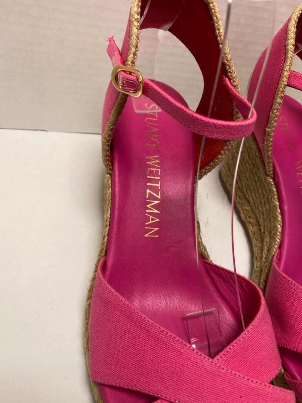Stuart Weitzman Women's Fuchsia Mirela II Espadrille Wedge Sz 10B - Picture 4 of 9